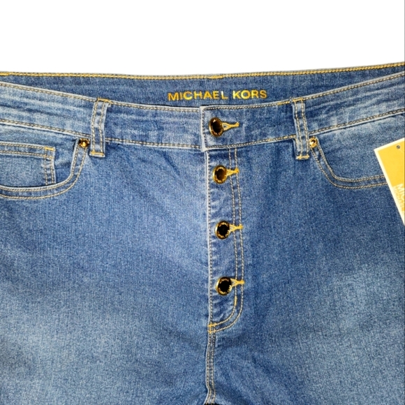 MICHAEL Michael Kors Cali Blue Wash Capri Jeans Size 16 - Picture 5 of 8